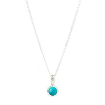 December Birthstone Turquoise Silver Charm Necklace, 5 of 11