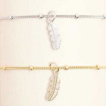 Feather Anklet For Positivity Silver Or Gold Vermeil, 2 of 5
