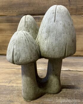 Stone Mushrooms Set Of Three On A Base, 5 of 6