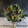 Dried Flower Wedding Bouquet With Dried Thistles, thumbnail 4 of 5