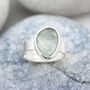 Aquamarine Gemstone Adjustable Sterling Silver Ring, thumbnail 3 of 7