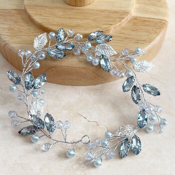 Pale Blue Crystal Hair Vine, 2 of 6