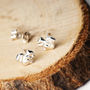 Squirrel Stud Earrings In Sterling Silver, thumbnail 1 of 7