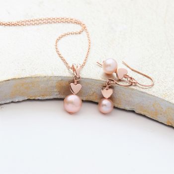 Pink Pearl Pendant And Earrings Set, 2 of 12