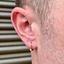 Sterling Silver Patterned Huggie Hoop Earring For Men, thumbnail 8 of 10