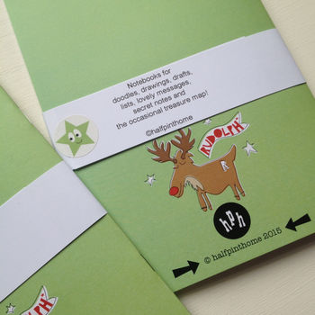 Children's Christmas Personalised Reindeer Notebook, 6 of 9