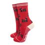Scottish Terriers Bamboo Dog Socks Women's Red, thumbnail 1 of 3