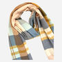 Yellow And Blue Check Cashmere Blend Winter Scarf, thumbnail 2 of 2