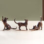 Miniature Bronze Cat Sculpture 8th Anniversary Gift, thumbnail 3 of 11