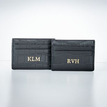 Personalised Faux Croc Leather Card Holder, 4 of 6
