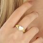 Heart Love Signet Ring In Sterling Silver, Gold Plated, thumbnail 9 of 9