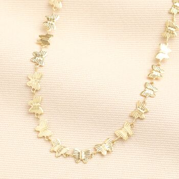 Stainless Steel Butterfly Chain Necklace In Gold Plating, 2 of 6