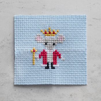 Kawaii Mouse King Mini Cross Stitch Kit, 8 of 8