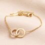 Personalised Interlocking Pearl Crystal Hoops Bracelet, thumbnail 3 of 6