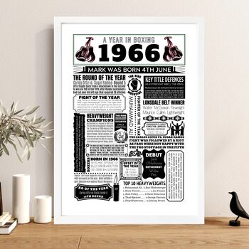 Personalised 60th Birthday Boxing Poster, Custom Gift, 3 of 12