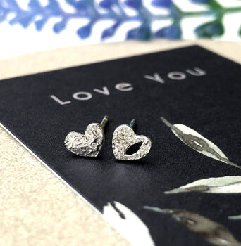 Thank You Teacher Gift Sterling Silver Mismatched Heart Earrings, 2 of 8
