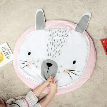 Personalised Bunny Face Baby Play Mat, 2 of 10
