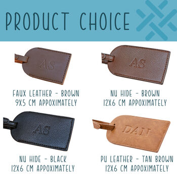 Personalised Faux Leather Luggage Tag, 4 of 9