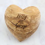 Personalised Olive Wood Valentine Anniversary Heart, thumbnail 2 of 11