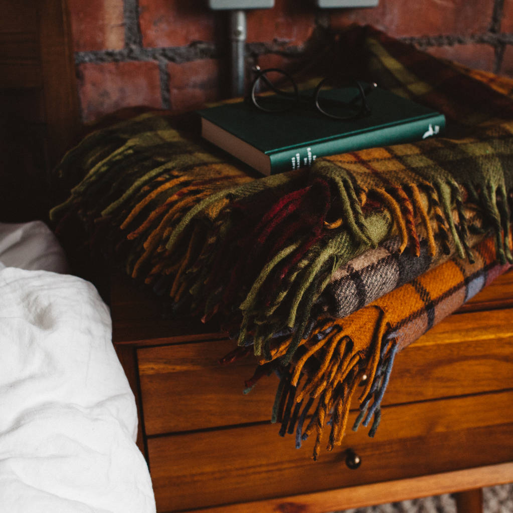 monogrammed recycled wool blanket