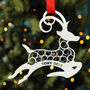 Personalised Hanging Flying Reindeer Decoration, thumbnail 1 of 3
