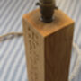 Personalised Wooden Engraved Lamp Stand, thumbnail 12 of 12