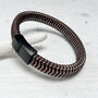 Woven Leather And Stainless Steel Bracelet For Men, thumbnail 11 of 12