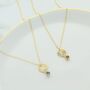 Birthstone Initial Necklace Gold Plated Sterling Silver, thumbnail 1 of 2