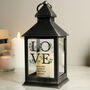 Personalised 'Love' LED Black Lantern Wedding Gift, thumbnail 1 of 2