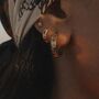 Gold Rainbow Gemstone Huggie Hoop Earrings, thumbnail 7 of 9