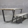 Woburn Reclaimed Wood Bench With Steel U Frame, thumbnail 3 of 6