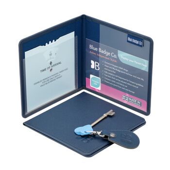 Eco Friendly Disabled Blue Badge Vegan Leather Wallet And Radar Key Made From Recycled Bottles In Navy, 3 of 5