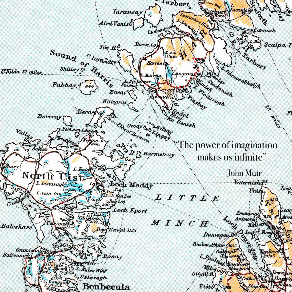 Scotland Map Card Of The Isles Of North Uist And Harris By A Northern