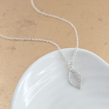 Dainty Leaf Fingerprint Charm, 3 of 5
