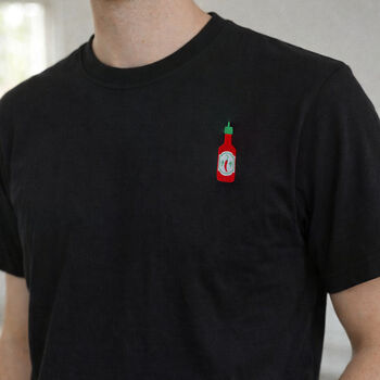 Sriracha Hot Sauce Embroidered T Shirt, 5 of 7
