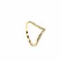 V Ring Cz Rose Or Gold Plated 925 Silver, thumbnail 5 of 8