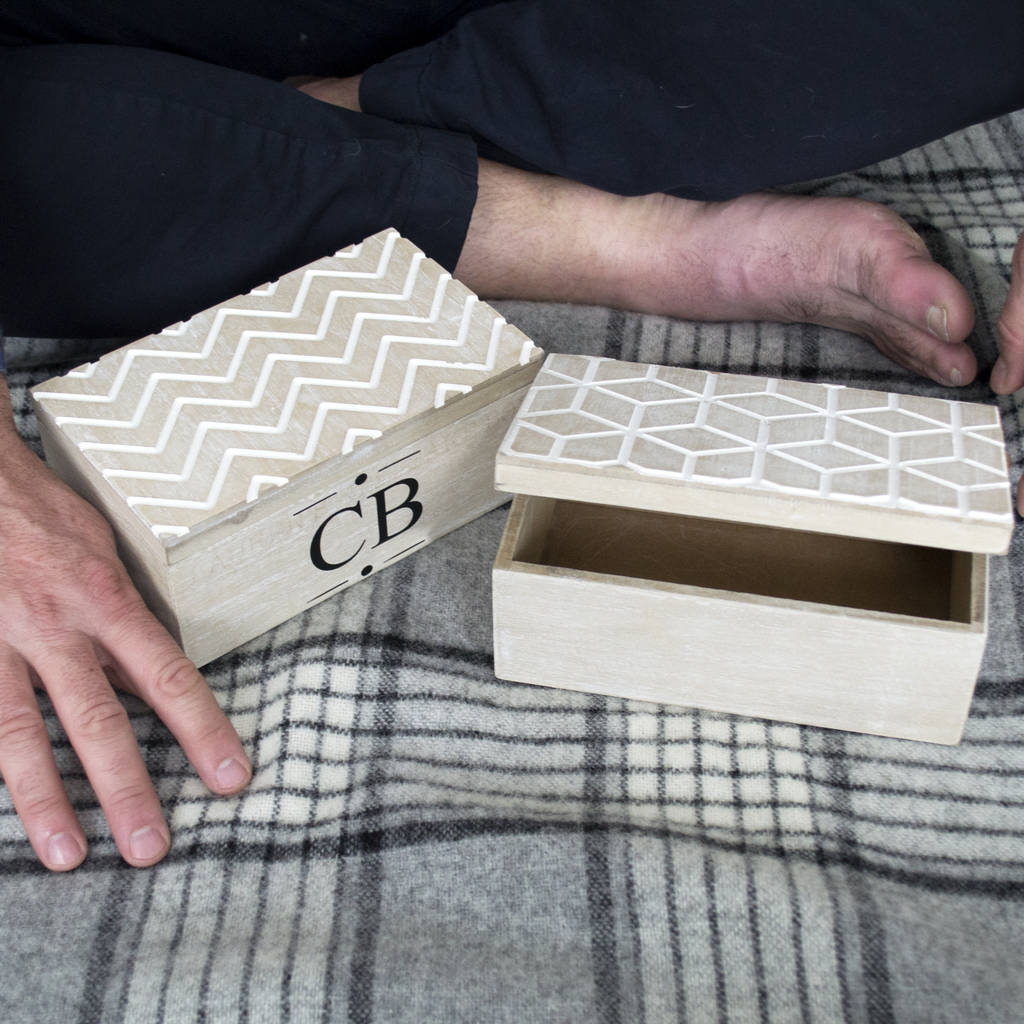 personalised geometric storage box by solesmith