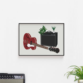 Guitar And Amp Print | Guitarist Music Poster, 9 of 10