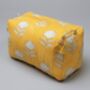 Fan Flower Pattern Yellow Cotton Wash Bag, thumbnail 2 of 6