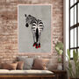 Custom Personalised Zebra Wearing Heels Art Print, thumbnail 10 of 12