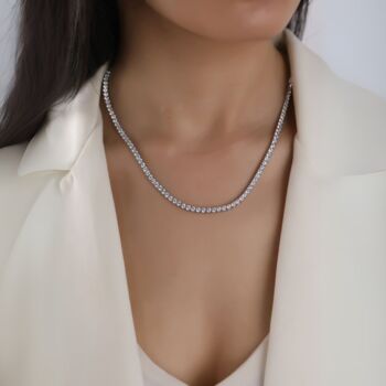 Sterling Silver Tennis Necklace And Bracelet Set 3mm, 5 of 7