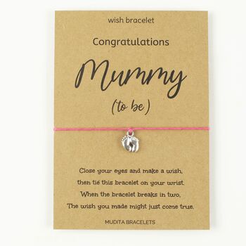 Mummy To Be Pregnancy Announcement Wish Bracelet, 2 of 4