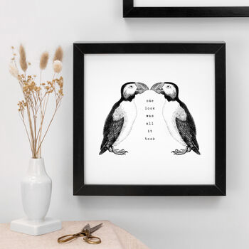 Anniversary Gift Kissing Puffins Print, 2 of 5