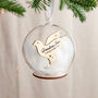 Metallic Dove Memorial Bauble With Feathers, thumbnail 2 of 5