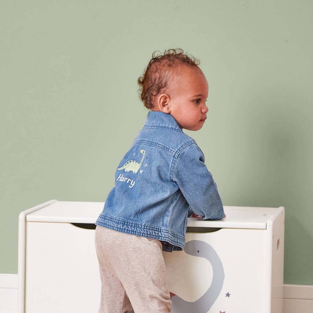 Personalised Dinosaur Design Children’s Denim Jacket, 1 of 5