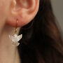 Mother Of Pearl Dove Bird Earrings, thumbnail 2 of 8