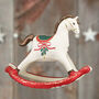 Festive Red And Green Foil Rocking Horse Balloon, thumbnail 1 of 5