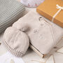 Luxury Grey Bobble Hat And Cardigan Baby Gift Box, thumbnail 10 of 10