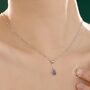 Delicate Purple Opal Droplet Lariat Pendant Necklace, thumbnail 4 of 12