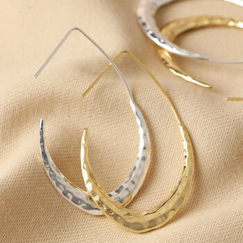 Textured Teardrop Hoop Earrings, 2 of 9